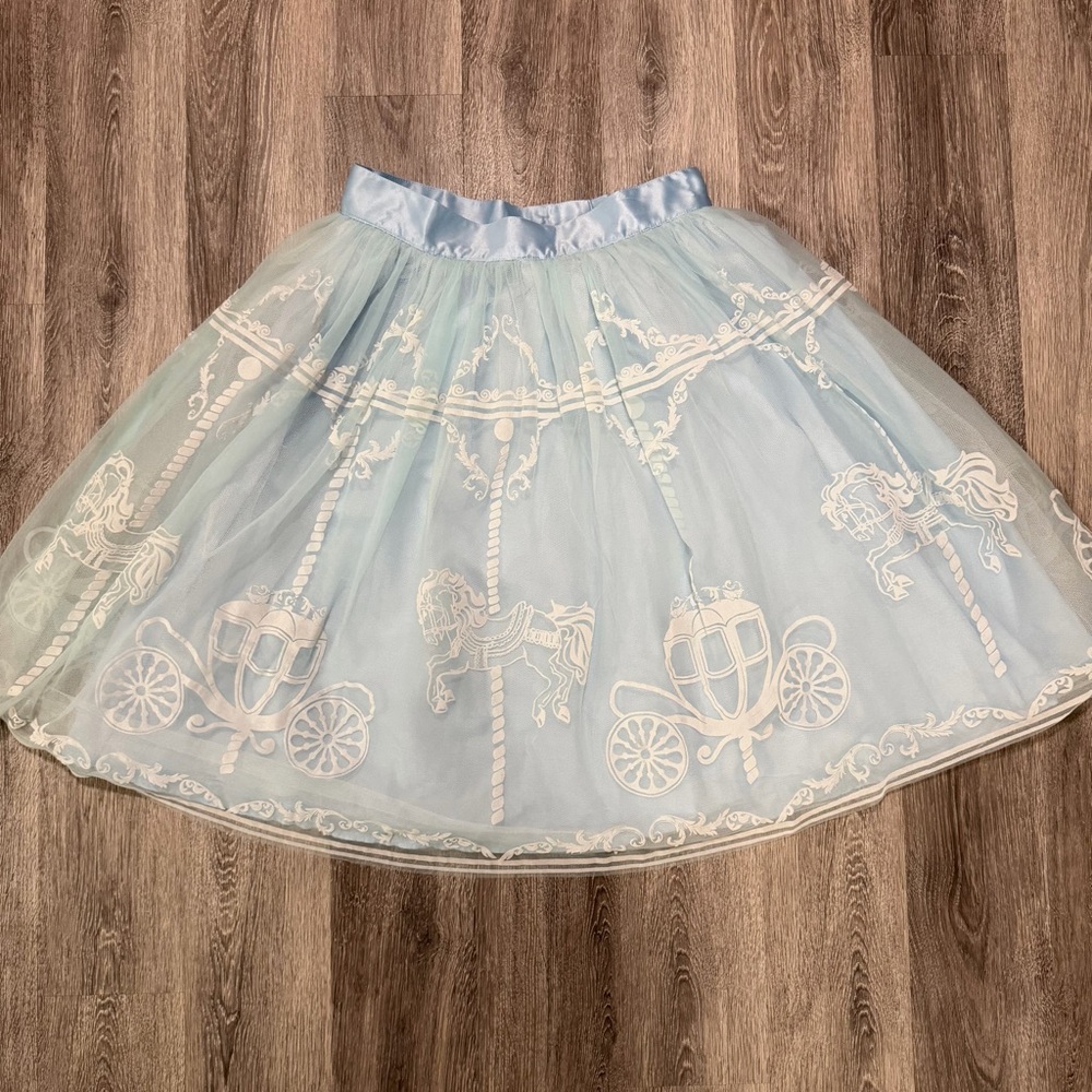 Unique Vintage Blue Carousel Skirt